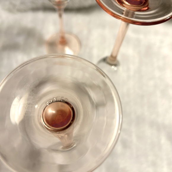 VINTAGE Cristal D’arques Luminarc Pink Champagne Flutes 3 Glasses Marked France - Picture 5 of 6